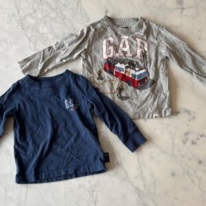 GAP Kids Gray and Navy Long Sleeve Shirts 18-24 Months